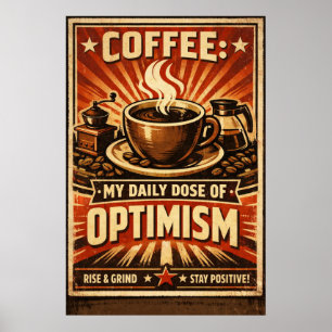 Póster Dosis diaria de optimismo tipografía vintage de ca