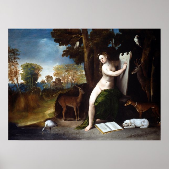 Póster Dosso Dossi Circe y sus amantes en un paisaje (Frente)