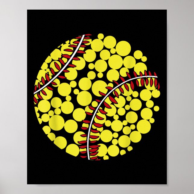Póster Dot Day Softball Vibes Polka Dots Kids Toddler You (Frente)