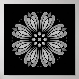 Póster Dot descargable Poster de Mandala floral