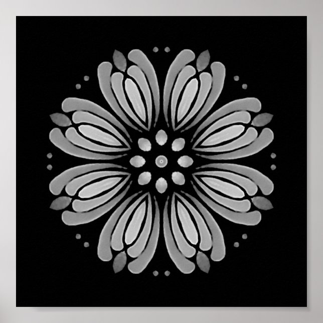 Póster Dot descargable Poster de Mandala floral (Frente)