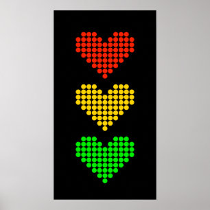 Póster Dot Heart Stoplight