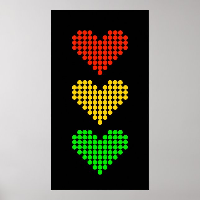Póster Dot Heart Stoplight (Frente)