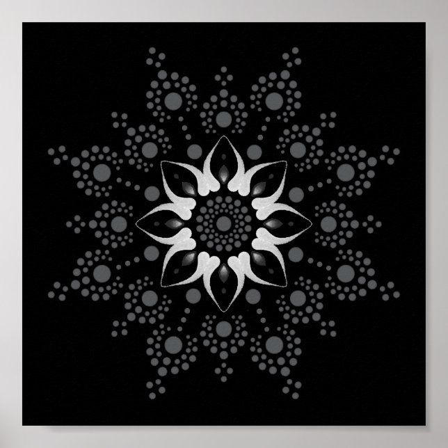 Póster Dot tu propio Poster de Mandala floral (Frente)