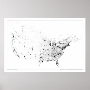 Póster Dotmap de censos de Canadá y Estados Unidos