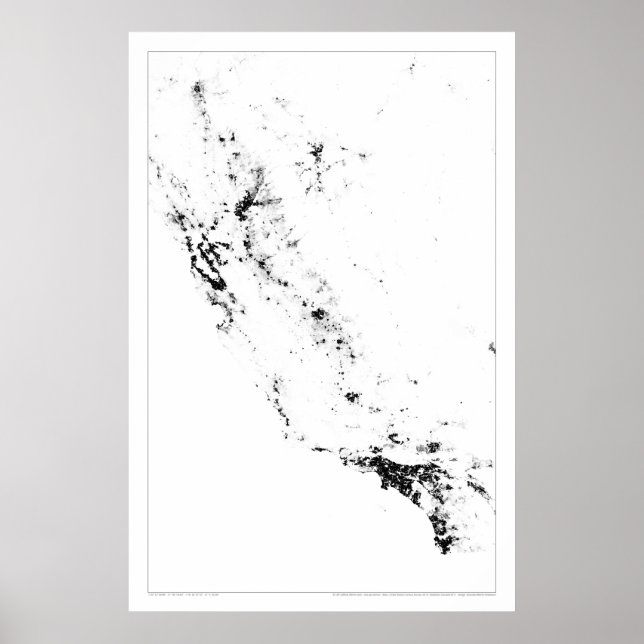 Póster Dotmap del Censo Urbano de California (Frente)