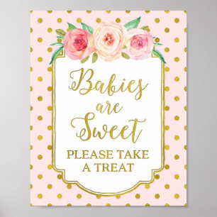 Póster Dots de oro rosado Los bebés son Rótulos de Favore