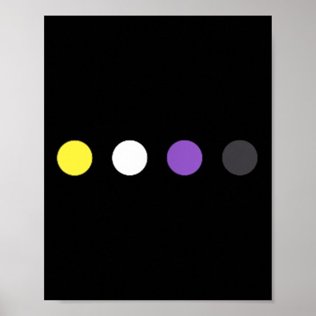 Póster Dots Subtle Nonbinary Flag Enby Pride Trans Lgbtq  (Frente)