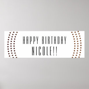 Póster Dotted Gold Circles Modern Dots Party Banner