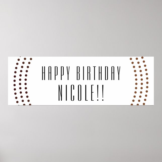 Póster Dotted Gold Circles Modern Dots Party Banner (Frente)