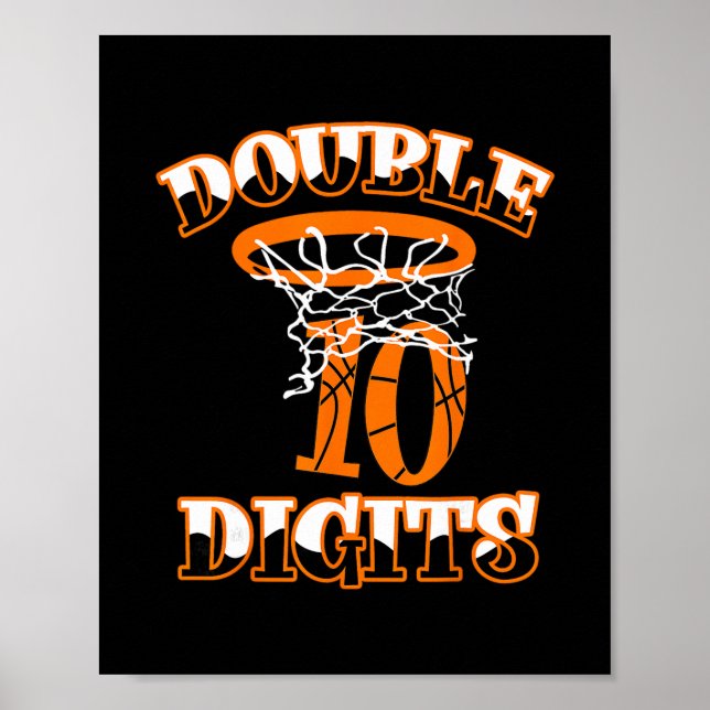 Póster Double Digits Birthday Decorations Boy 10 Sketll 1 (Frente)