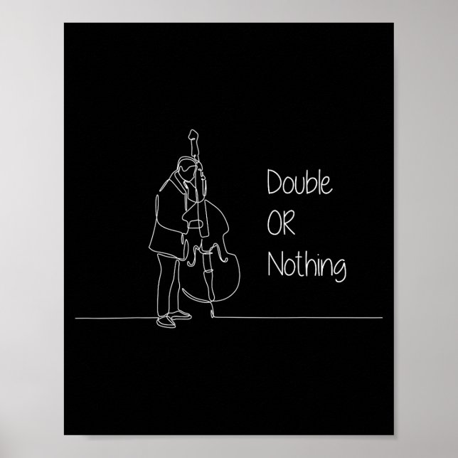 Póster Double Or Nothing Funny Double B Pun Standup Bist  (Frente)