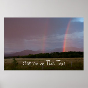 Póster Double Rainbow; Customizable