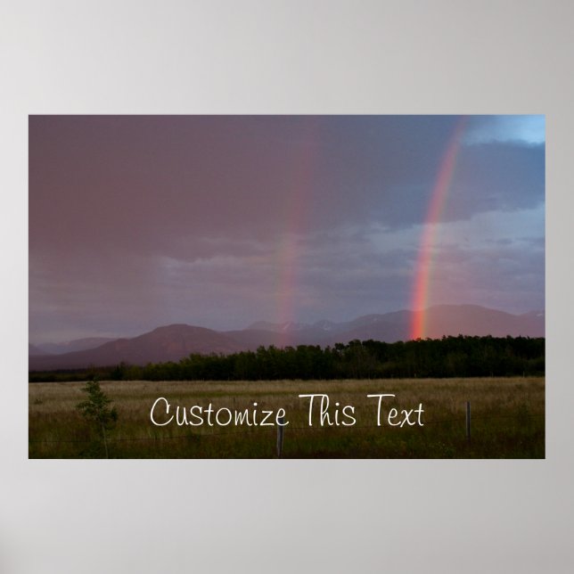 Póster Double Rainbow; Customizable (Frente)