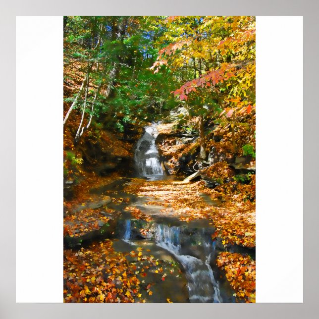 Póster Double Waterfalls Poster/Print (Frente)