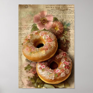 Póster Doughnut floral