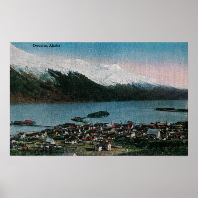 Póster Douglas, Alaska Town ViewDouglas, AK (Frente)