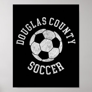 Póster Douglas County Soccer Retro Distorsionado 90's Vin