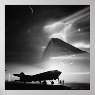 Póster Douglas DC-3 de BOAC en Gibraltar (c1940)