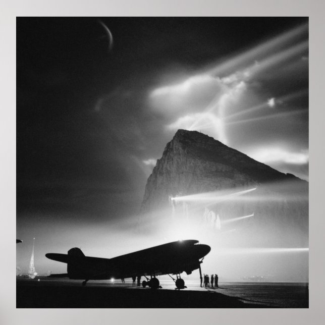 Póster Douglas DC-3 de BOAC en Gibraltar (c1940) (Frente)