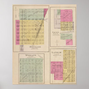 Póster Douglas, Leon, Wingate y Latham, Kansas