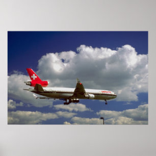 Póster Douglas MD-11 sobre el enfoque final