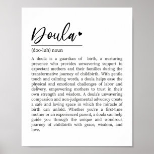 Póster Doula Definition, Doula Gift, presente para Doula
