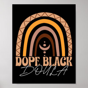 Póster Doula negra de la droga partera afroamericana La