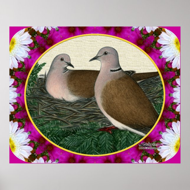 Póster Dove Nest y Flowers (Frente)