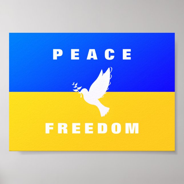 Póster Dove of Peace - Flag of Ukraine - Peace - Freedom  (Frente)