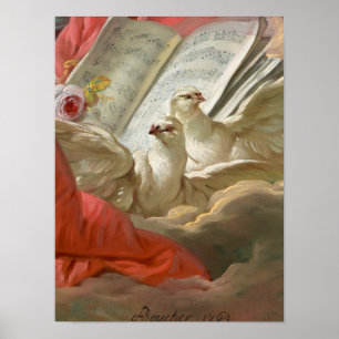 Póster Doves, 1764 by Francois Boucher
