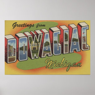 Póster Dowagiac, Michigan - Escenas de letras grandes 2
