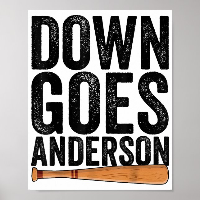Póster DOWN GOES ANDERSON FUNNY BASEBALL regalo ANDERSON (Frente)