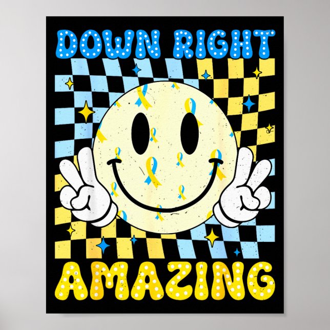 Póster Down Right Amazing World Down Syndrome Awareness B (Frente)