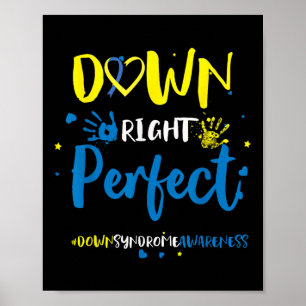 Póster Down Right Perfect - Down Syndrome Awareness Ribbo
