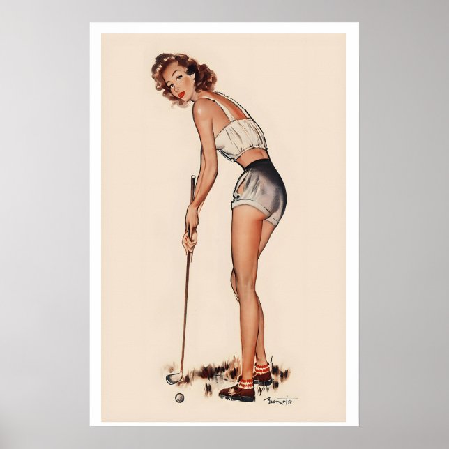 Póster Downhill Follie Golf Sport Vintage Advertising (Frente)