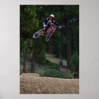 Póster downhill mountain bike jump