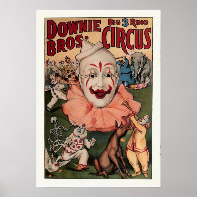 Póster Downie Bros. Circo vintage (Frente)