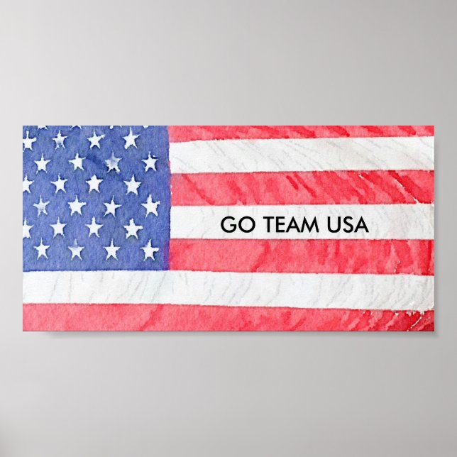Póster Downloadable American Flag Go Team USA Poster (Frente)
