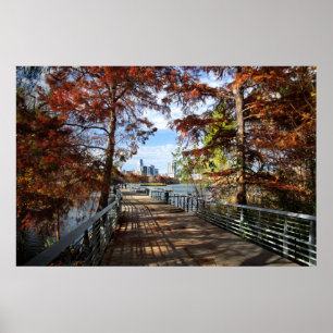 Póster Downtown from the LadyBird Lake Boardwalk - Austin