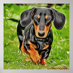 Póster Doxie Dog Live Laugh With Dachshunds Birthday
