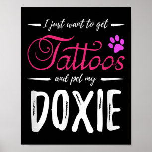 Póster Doxie Dog Lover Tattoo Funny Perro Dachshund Mamá 