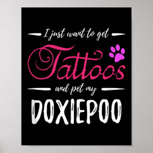 Póster Doxiepoo Perro amante Tattoo Divertido perro Mamá 