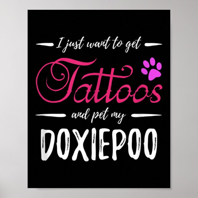 Póster Doxiepoo Perro amante Tattoo Divertido perro Mamá  (Frente)