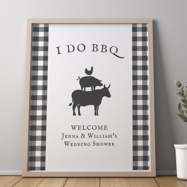 Póster Doy La Bienvenida A Los Granjeros Rústicos De Queb (I Do BBQ editable welcome poster from my Rustic Farmhouse BBQ Bridal Shower)