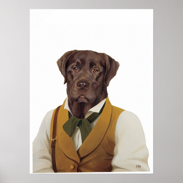 Póster DR149 poster recuperadora de labrador (Frente)
