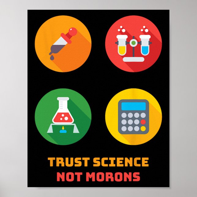 Póster Dr. Anthony Fauci Trust Science Not Morons Retro V (Frente)
