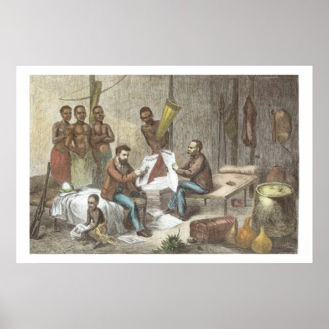 Póster Dr. David Livingstone (1813-73) y Sr. Henry Mort (Frente)
