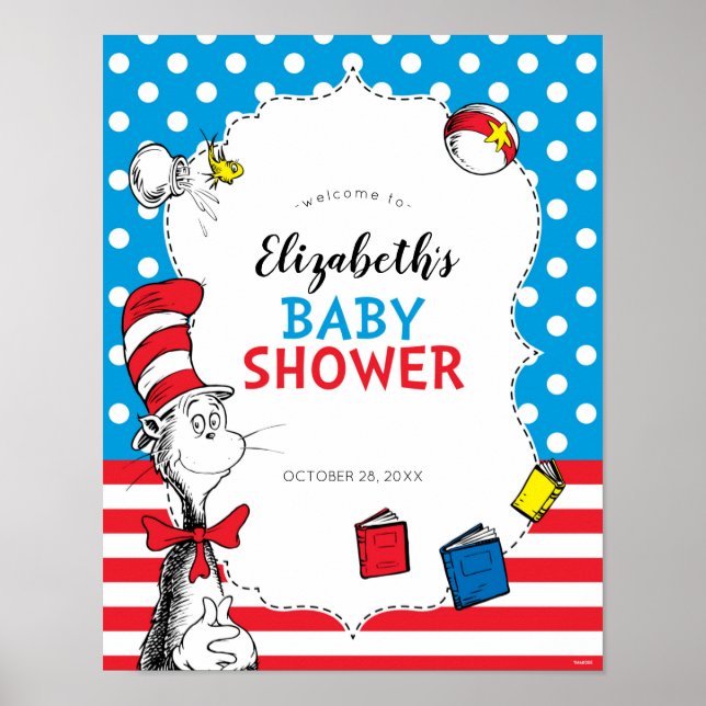 Póster Dr. Seuss - Bienvenida a la Fiesta de Bebé del Gat (Frente)