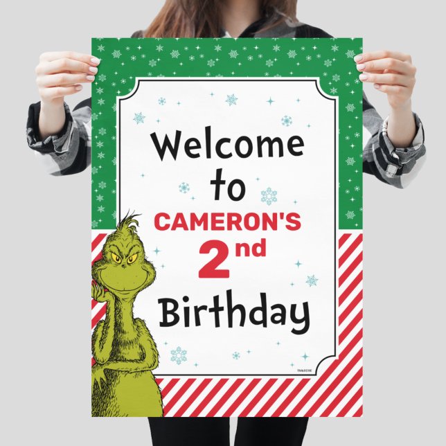 Póster Dr. Seuss | Bienvenida de cumpleaños Grinch (Subido por el creador)